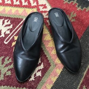 Oak NYC brand Mules. Black, good condition